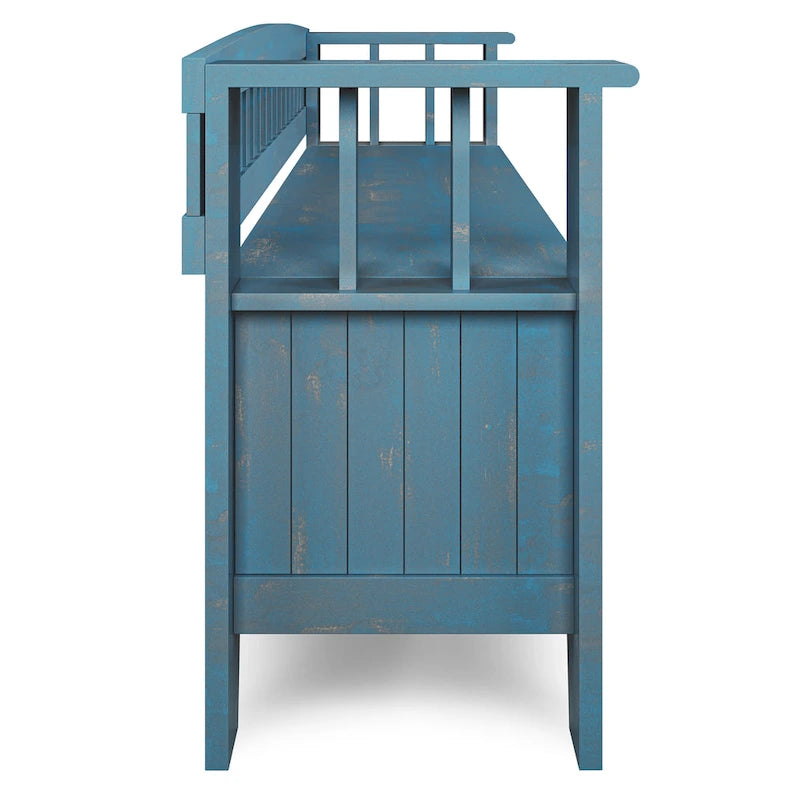 Banc de rangement en bois massif de 48 pouces pour entrée