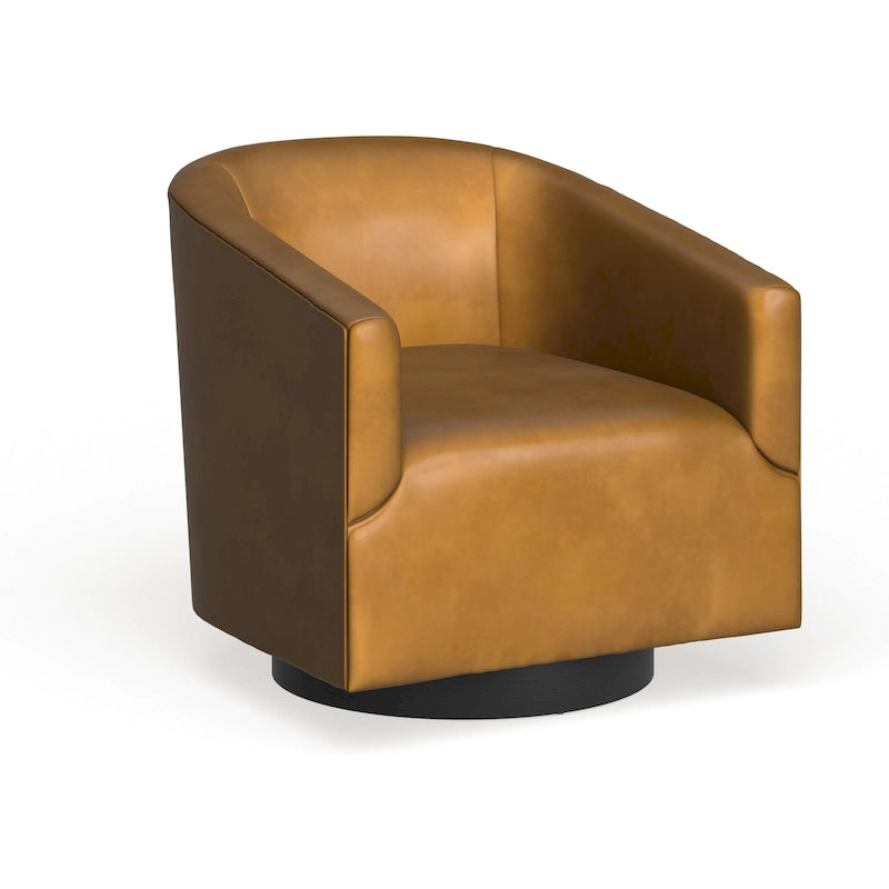 Fauteuil pivotant à base en bois par