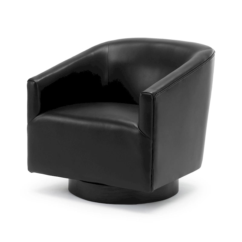 Fauteuil pivotant à base en bois par