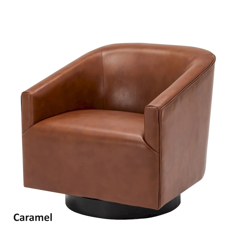 Fauteuil pivotant à base en bois par