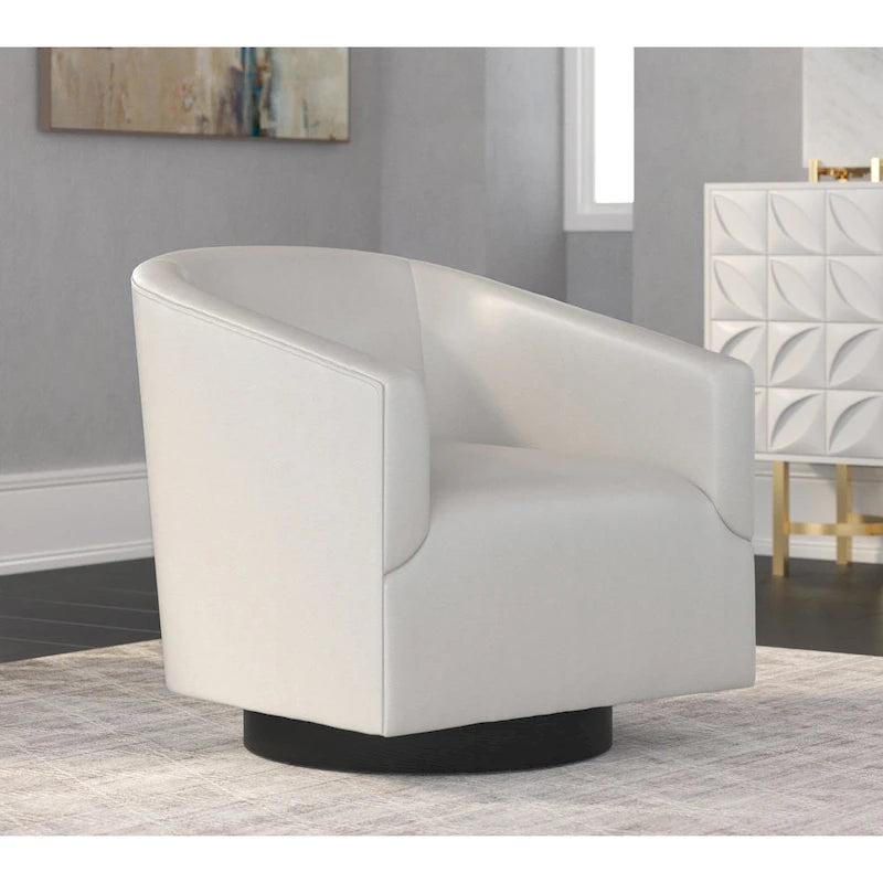 Fauteuil pivotant à base en bois par