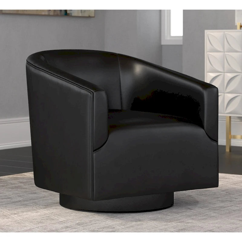 Fauteuil pivotant à base en bois par