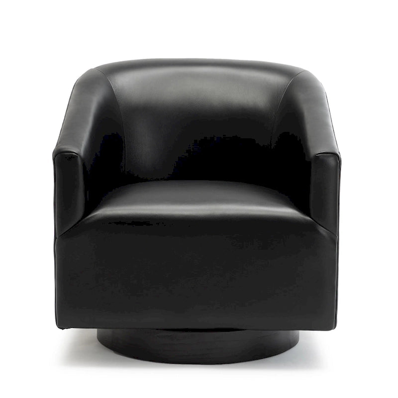 Fauteuil pivotant à base en bois par