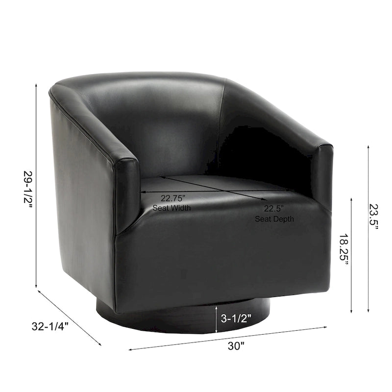 Fauteuil pivotant à base en bois par
