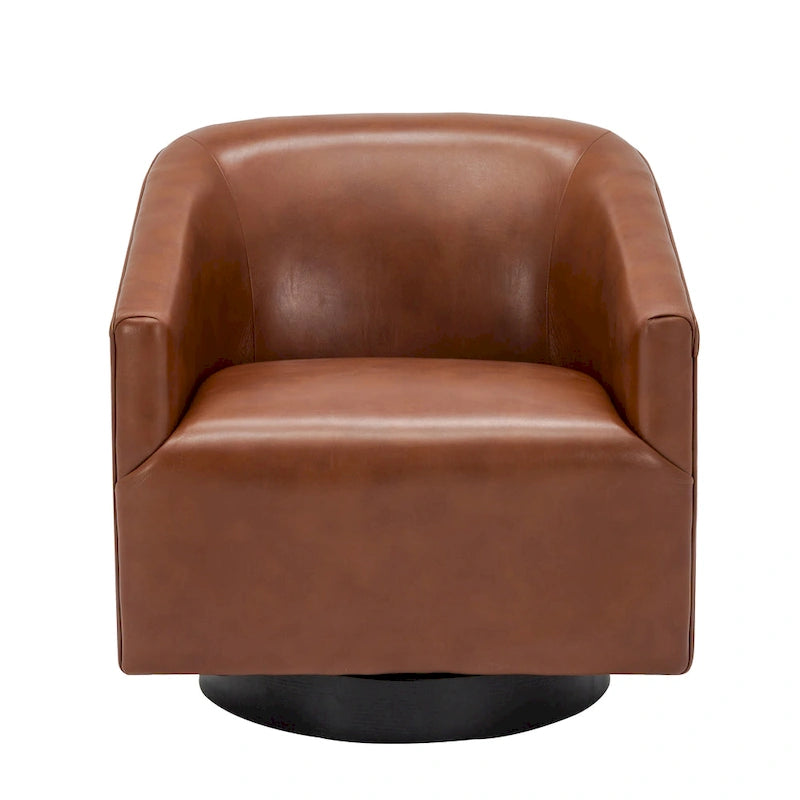 Fauteuil pivotant à base en bois par