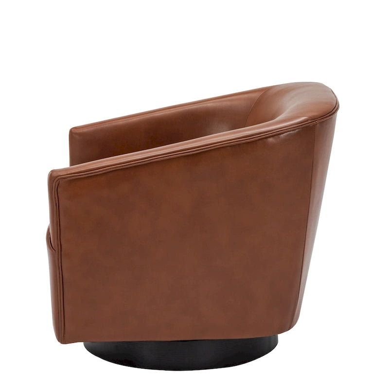 Fauteuil pivotant à base en bois par