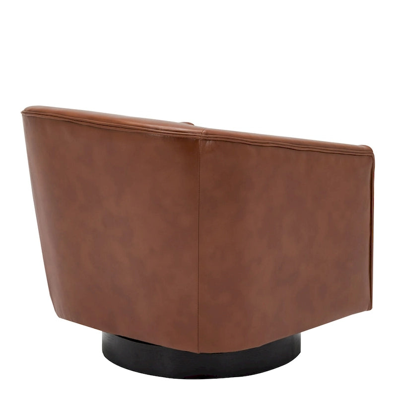 Fauteuil pivotant à base en bois par