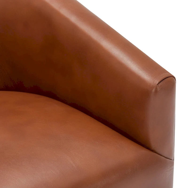 Fauteuil pivotant à base en bois par