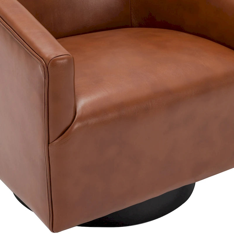 Fauteuil pivotant à base en bois par