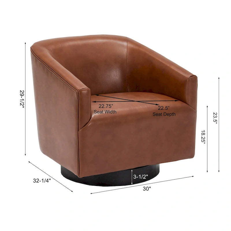 Fauteuil pivotant à base en bois par