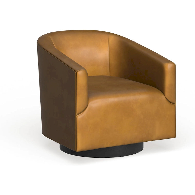 Fauteuil pivotant à base en bois par