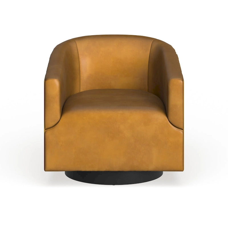 Fauteuil pivotant à base en bois par