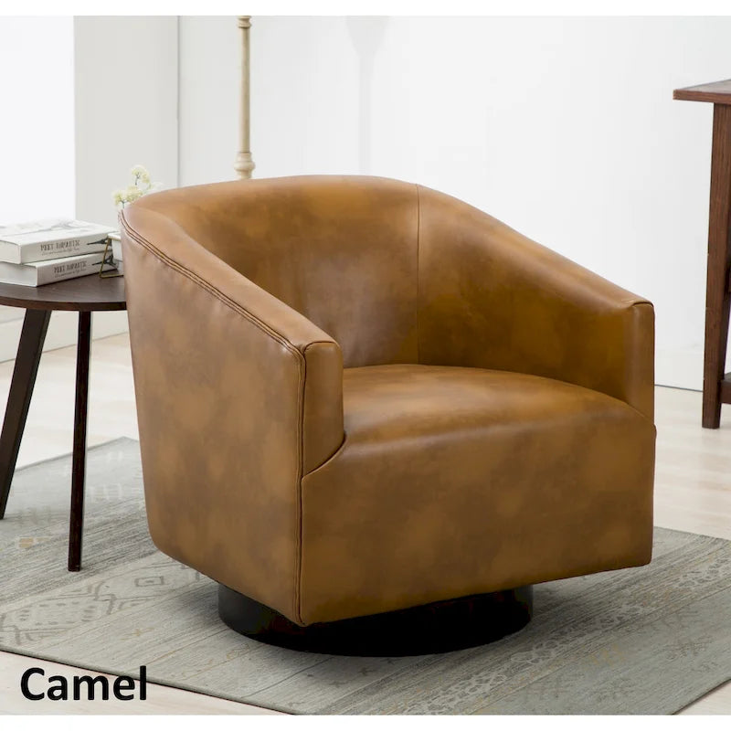 Fauteuil pivotant à base en bois par
