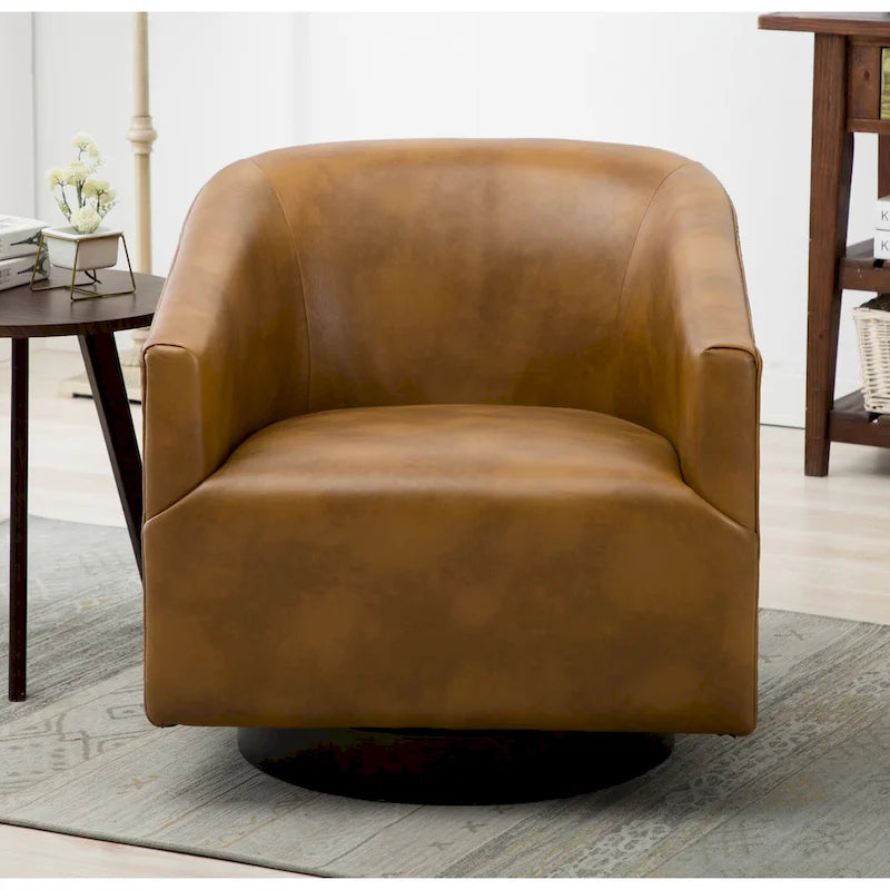 Fauteuil pivotant à base en bois par