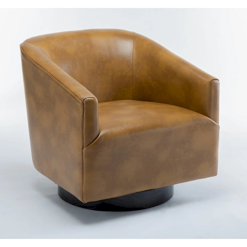 Fauteuil pivotant à base en bois par