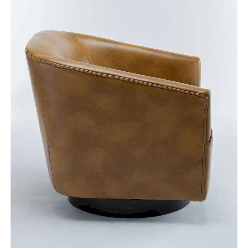 Fauteuil pivotant à base en bois par