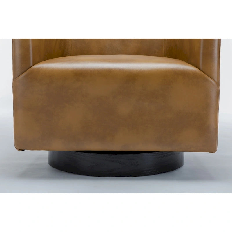 Fauteuil pivotant à base en bois par