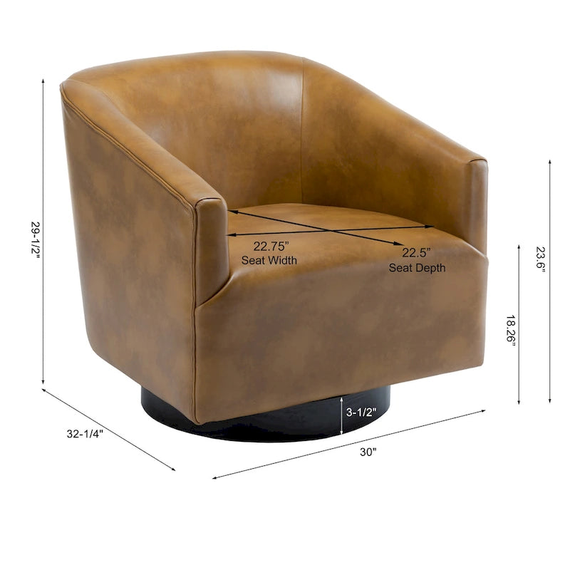 Fauteuil pivotant à base en bois par