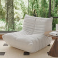 Fauteuil une place en tissu Teddy, type pouf