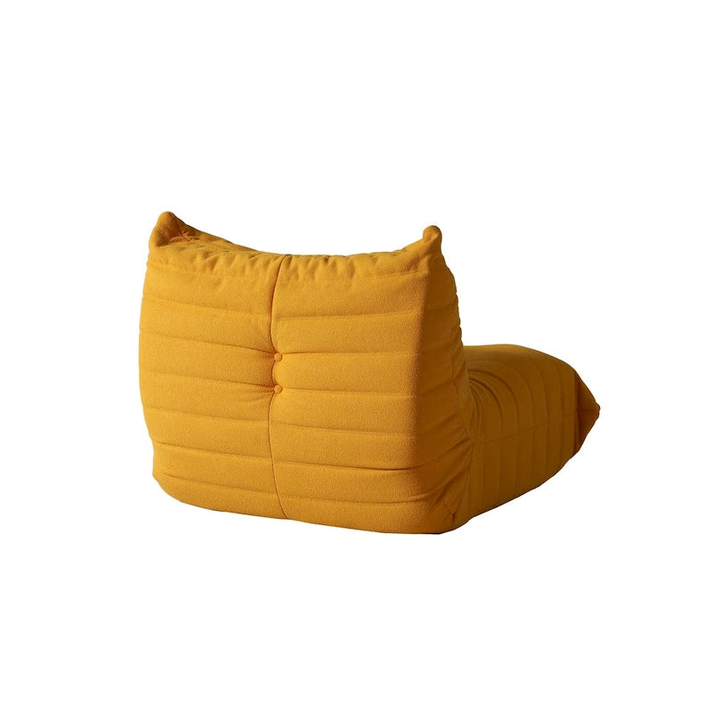 Fauteuil une place en tissu Teddy, type pouf
