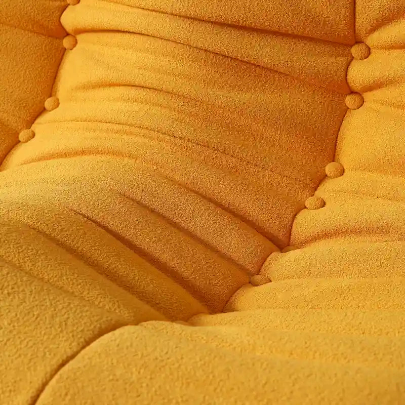 Fauteuil une place en tissu Teddy, type pouf