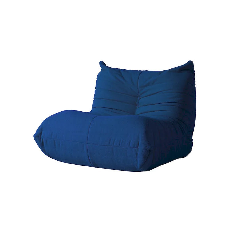 Fauteuil une place en tissu Teddy, type pouf
