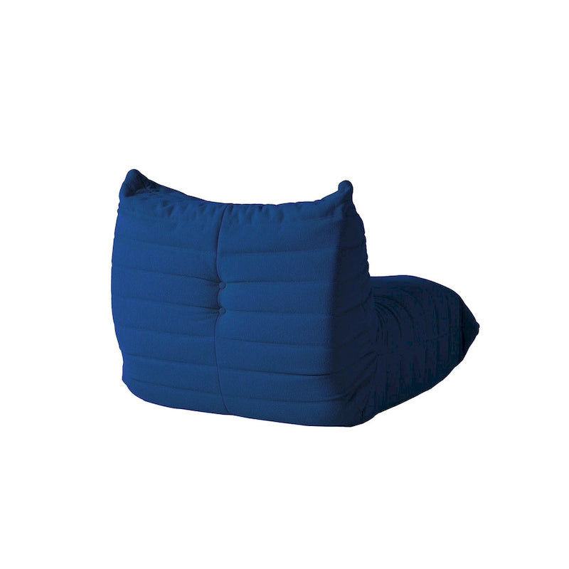 Fauteuil une place en tissu Teddy, type pouf