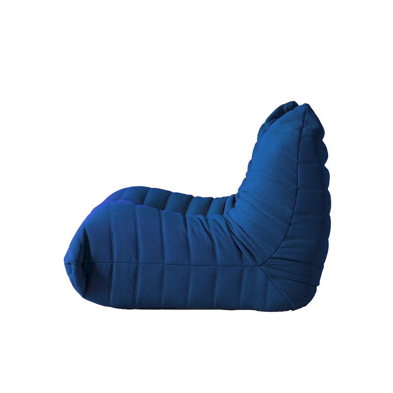 Fauteuil une place en tissu Teddy, type pouf