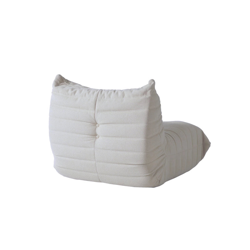 Fauteuil une place en tissu Teddy, type pouf