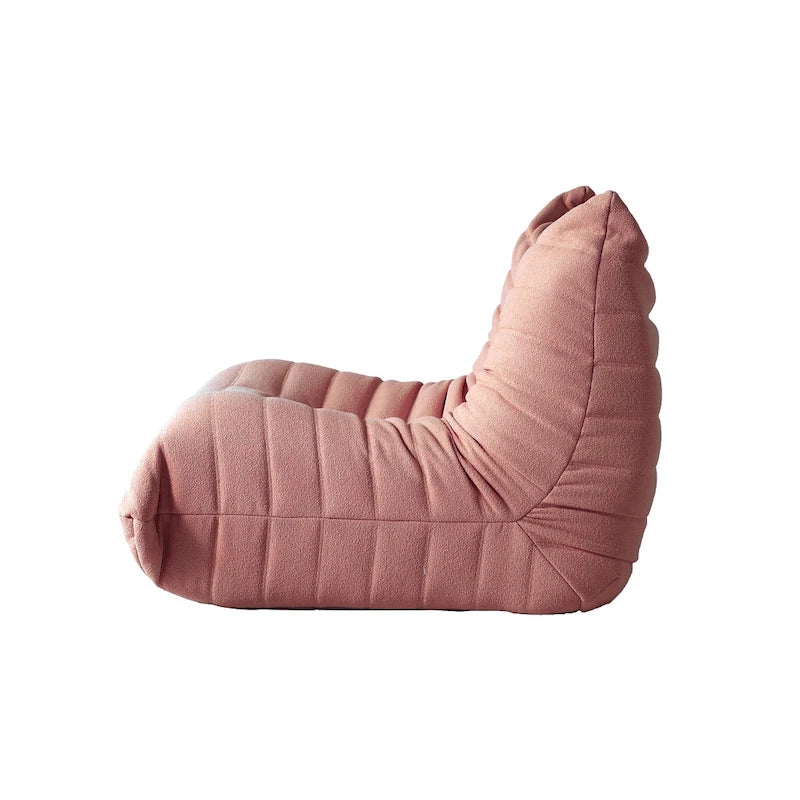 Fauteuil une place en tissu Teddy, type pouf