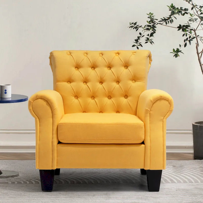 Fauteuil Club Confortable Fauteuil Simple d'Intérieur avec Accoudoirs et Assise Rembourrée