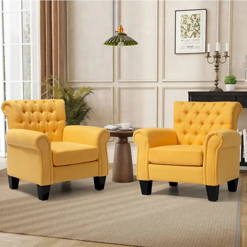 Fauteuil Club Confortable Fauteuil Simple d'Intérieur avec Accoudoirs et Assise Rembourrée