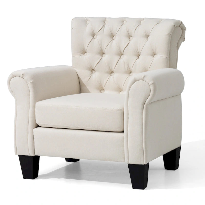 Fauteuil Club Confortable Fauteuil Simple d'Intérieur avec Accoudoirs et Assise Rembourrée