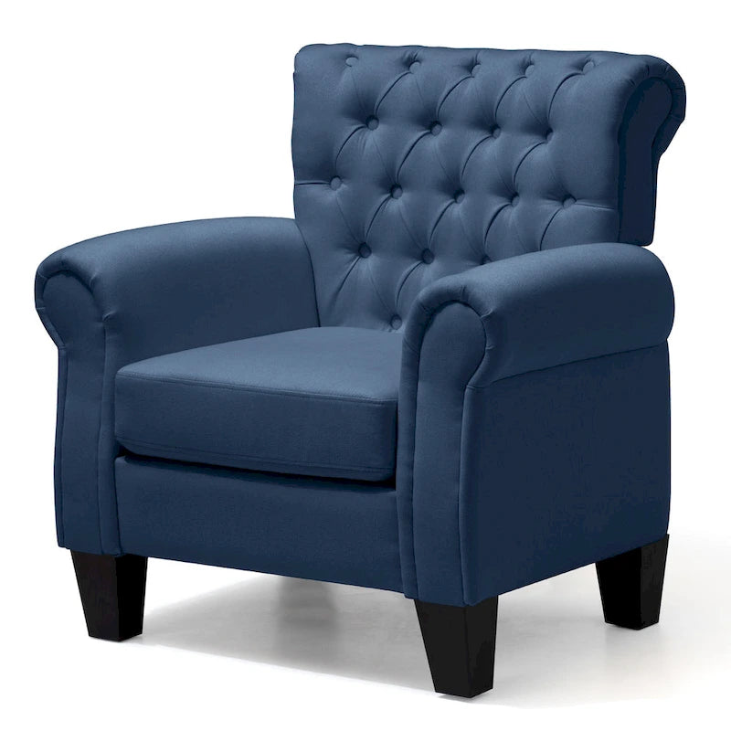 Fauteuil Club Confortable Fauteuil Simple d'Intérieur avec Accoudoirs et Assise Rembourrée