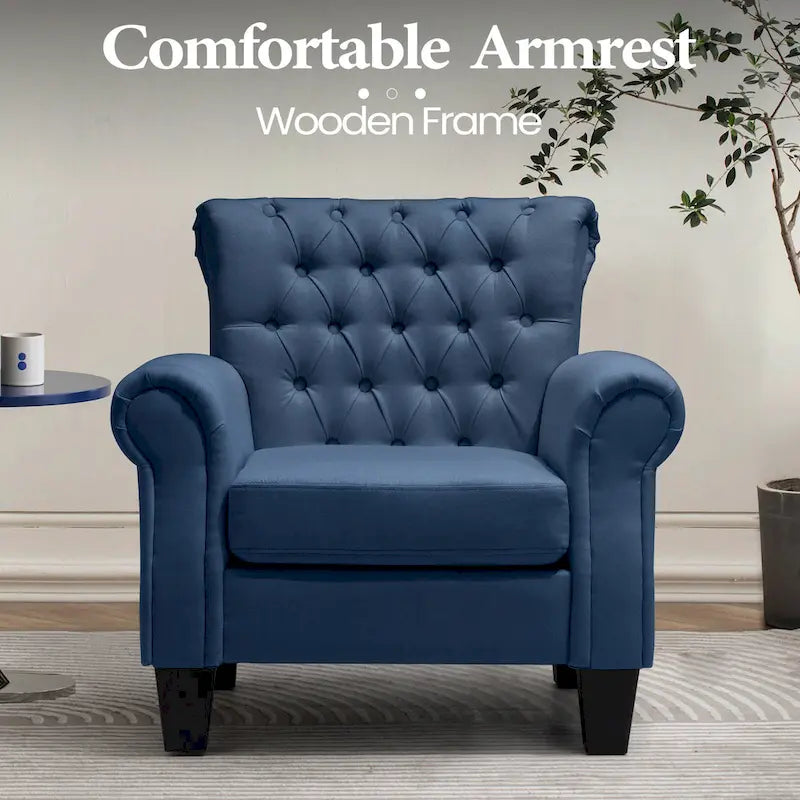 Fauteuil Club Confortable Fauteuil Simple d'Intérieur avec Accoudoirs et Assise Rembourrée