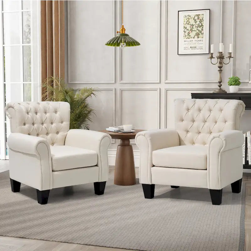 Fauteuil Club Confortable Fauteuil Simple d'Intérieur avec Accoudoirs et Assise Rembourrée