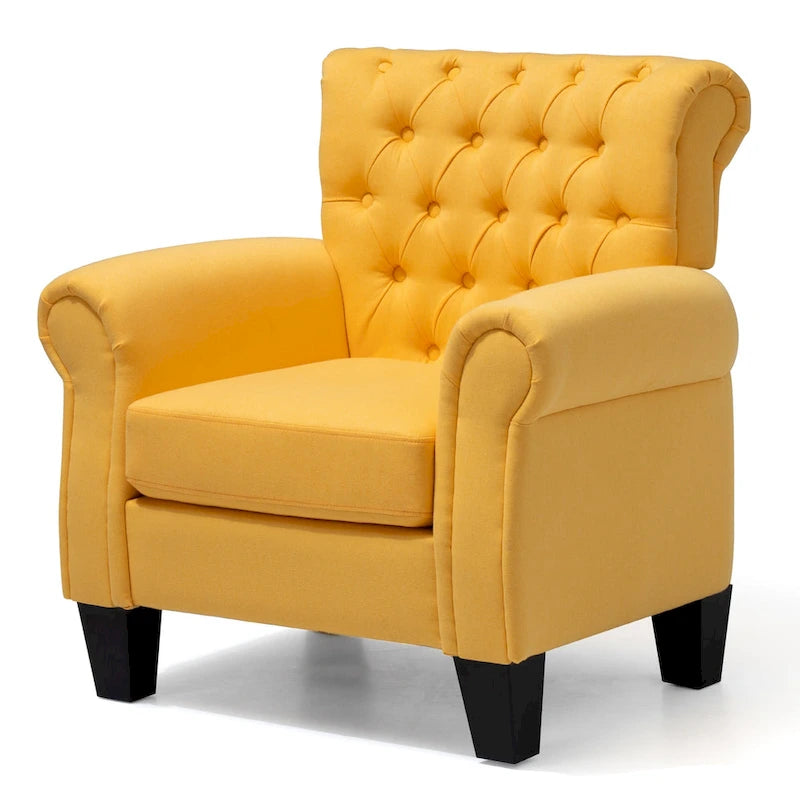 Fauteuil Club Confortable Fauteuil Simple d'Intérieur avec Accoudoirs et Assise Rembourrée