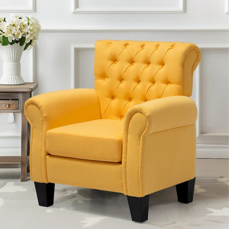 Fauteuil Club Confortable Fauteuil Simple d'Intérieur avec Accoudoirs et Assise Rembourrée