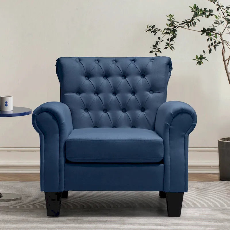 Fauteuil Club Confortable Fauteuil Simple d'Intérieur avec Accoudoirs et Assise Rembourrée