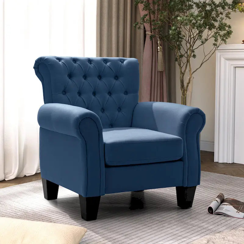 Fauteuil Club Confortable Fauteuil Simple d'Intérieur avec Accoudoirs et Assise Rembourrée