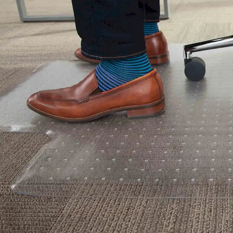 Tapis de protection de sol à picots en PVC pour chaise de bureau pour moquette à poils courts