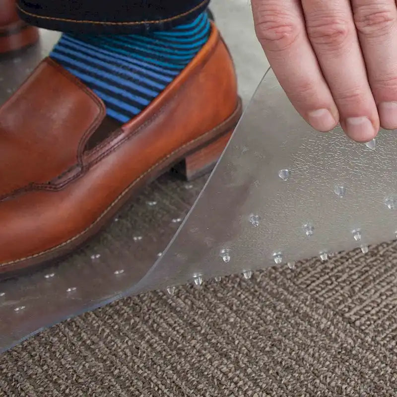 Tapis de protection de sol à picots en PVC pour chaise de bureau pour moquette à poils courts