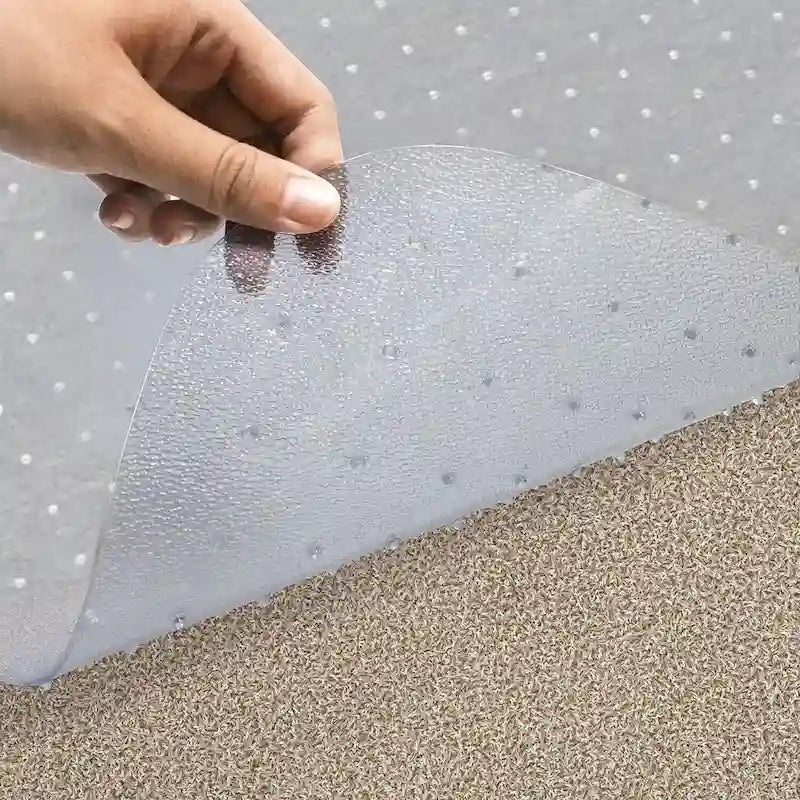 Tapis de protection de sol à picots en PVC pour chaise de bureau pour moquette à poils courts