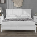 Lit plateforme queen en bois massif blanc moderne