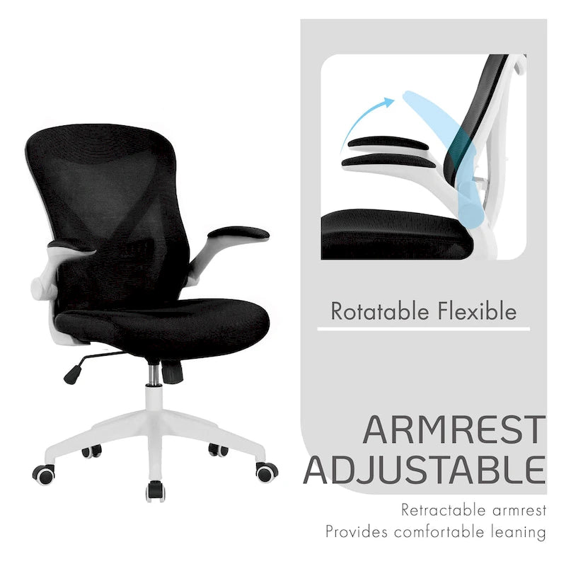 Chaise de bureau ergonomique en filet avec base en nylon et mécanisme d'inclinaison