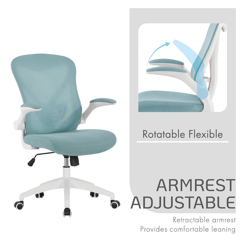 Chaise de bureau ergonomique en filet avec base en nylon et mécanisme d'inclinaison