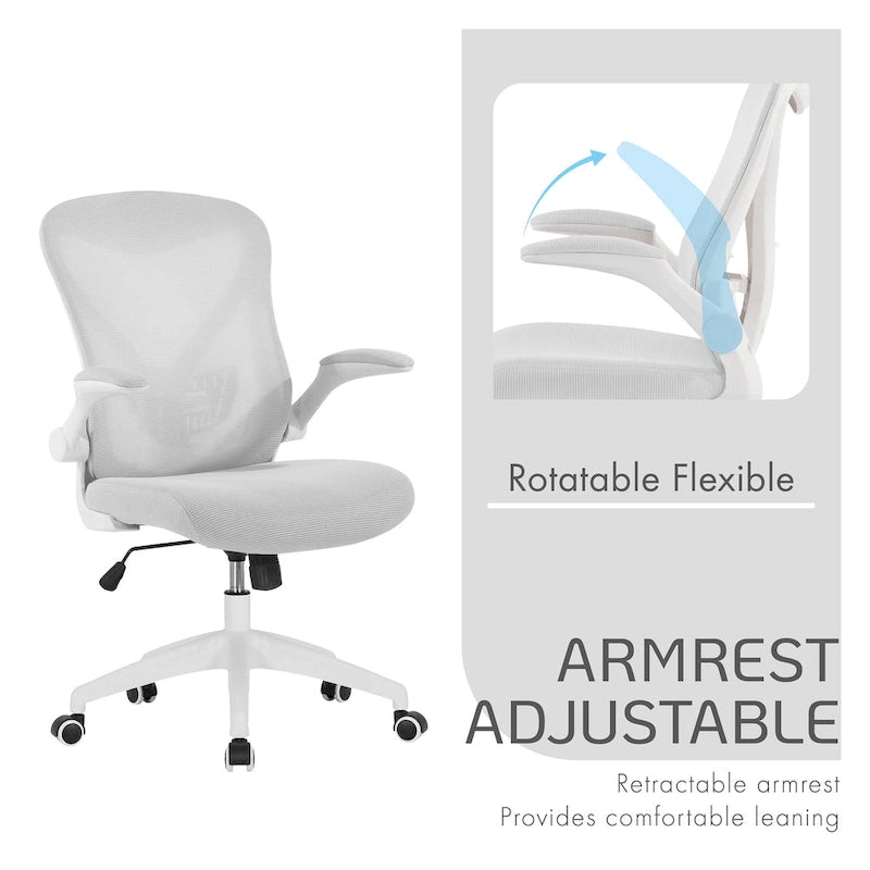 Chaise de bureau ergonomique en filet avec base en nylon et mécanisme d'inclinaison