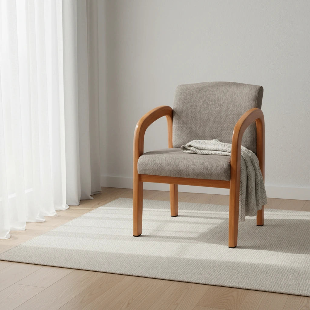 Work Smart Medium Oak Finish Wood Visitor Chair