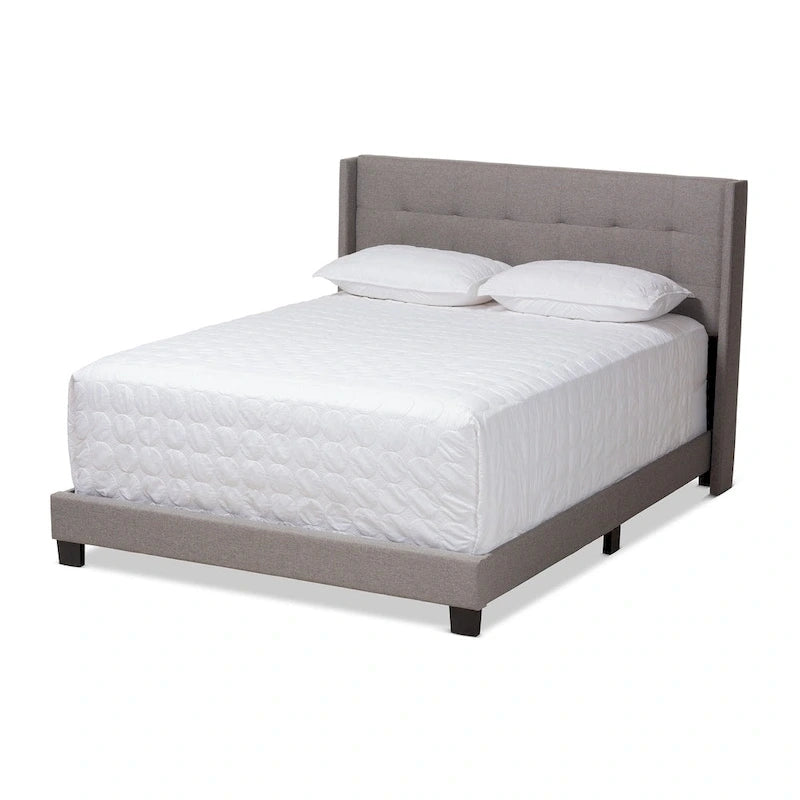 Lit en tissu capitonné contemporain par