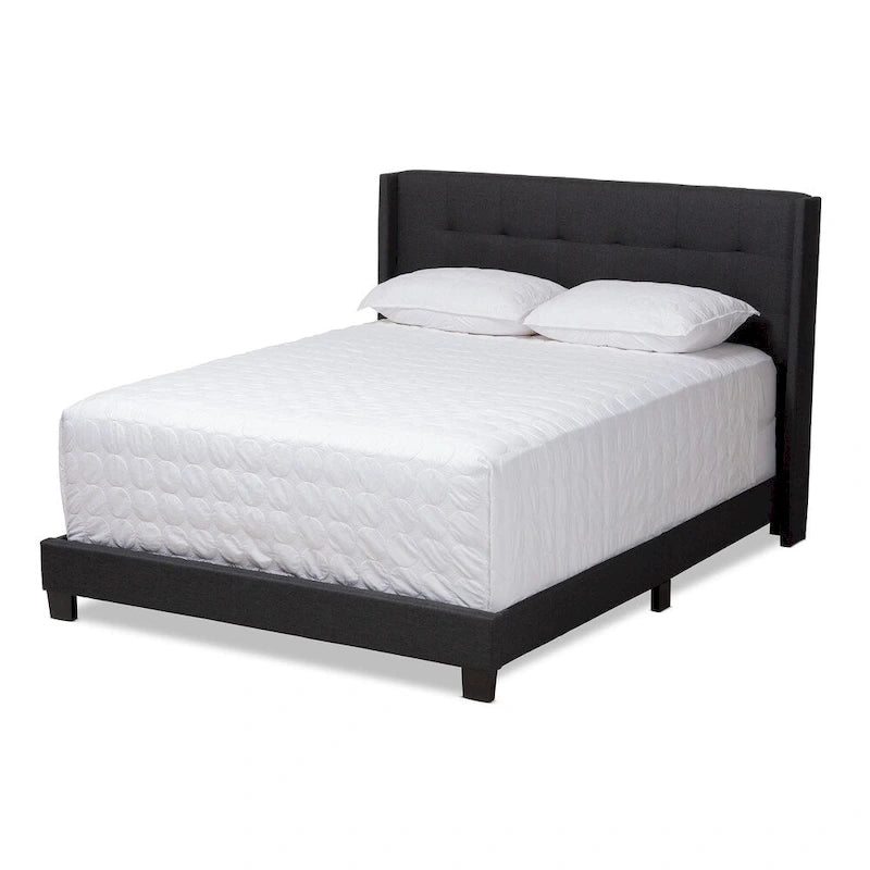 Lit en tissu capitonné contemporain par